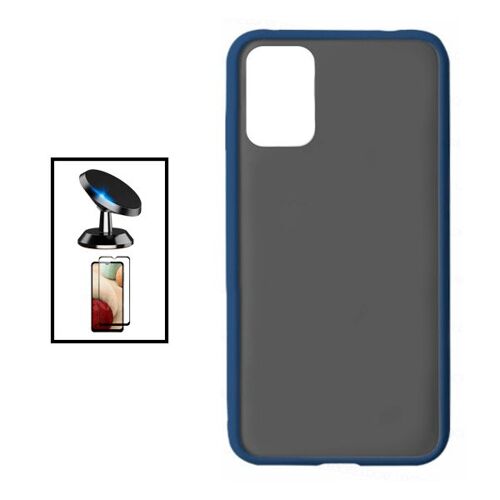 Kit Film Verre Trempé 5d Full Cover + Coque Invisible Bumper + Support Magnétique De Voiture Pour Samsung Galaxy A13 - Bleu/Transparent