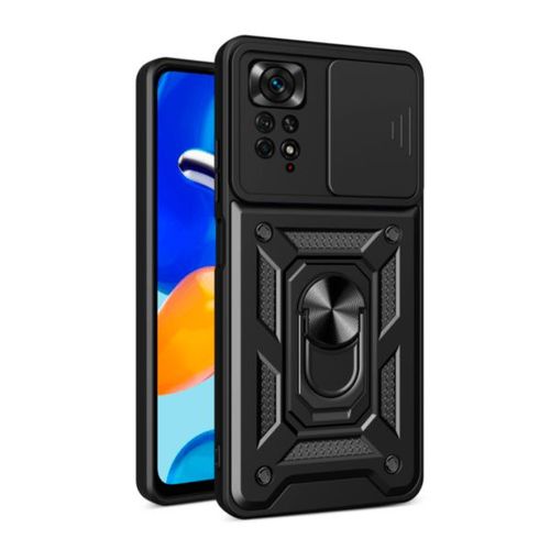 Coque Magnetic Military Defender Slide Window Anti-Impact Pour Xiaomi Redmi Note 11 Pro - Noir