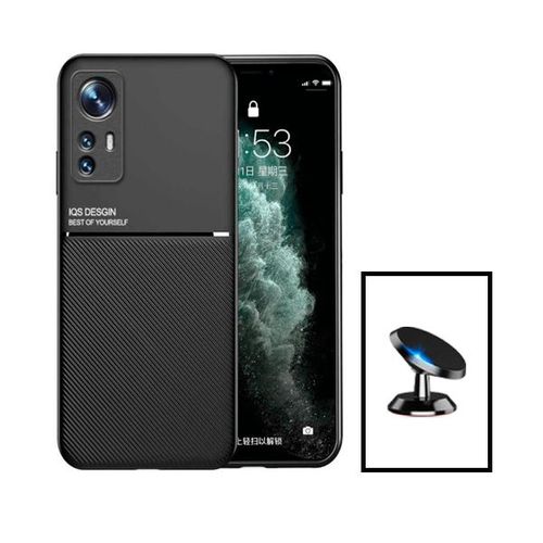 Kit Coque Magnetic Lux + Support Magnétique De Voiture Pour Xiaomi 12 Pro - Noir