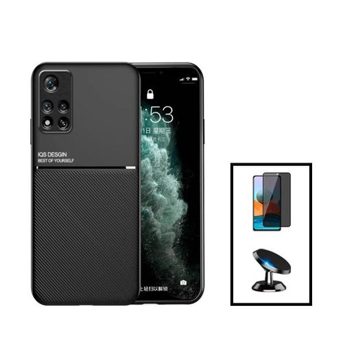 Kit Coque Magnetic Lux + Anti-Spy 5d Full Cover + Support Magnétique De Voiture Pour Xiaomi Xiaomi Redmi Note 11 Pro+ Plus - Noir