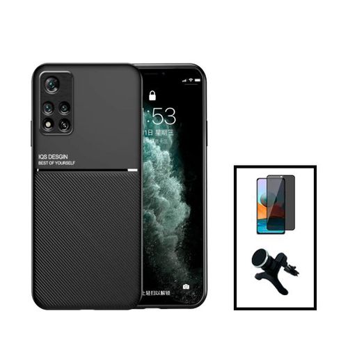 Kit Coque Magnetic Lux + Anti-Spy 5d Full Cover + Support Magnétique De Voiture Renforcé Pour Xiaomi Xiaomi Redmi Note 11 Pro+ Plus - Noir