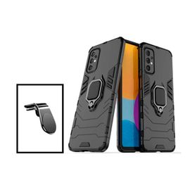 Kit Support Magnétique L Safe Driving Voiture + Coque 3x1 Military Defender Pour Samsung Galaxy A53 5g - Noir