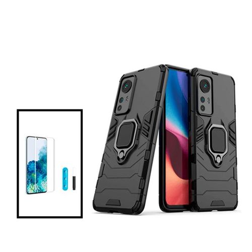Kit Film Verre Trempé Nano Curved Uv + Coque 3x1 Military Defender Pour Xiaomi 12 Pro - Noir