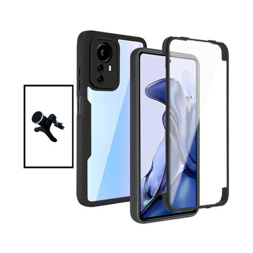 Kit Coque Anti-Crash 360 Protection + Support Magnétique De Voiture Renforcé Pour Xiaomi 12 Pro - Noir