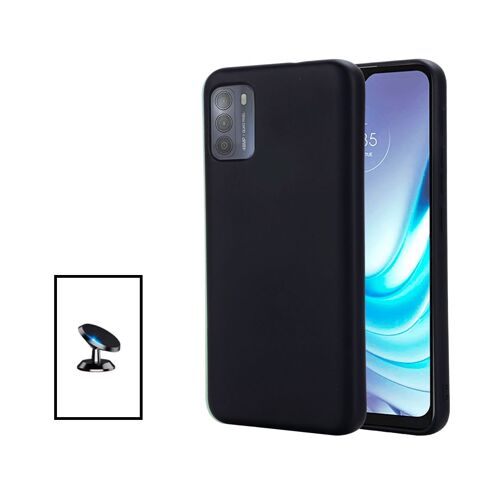 Kit Support Magnétique de Voiture + Coque Silicone Liquide pour Motorola Moto G50 - Noir