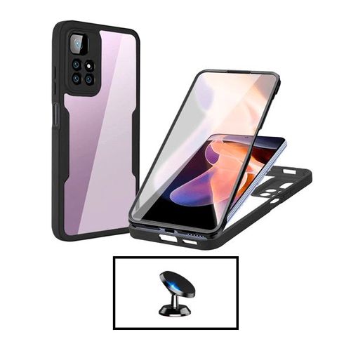Kit Coque Anti-Crash 360 Protection + Support Magnétique De Voiture Pour Xiaomi Redmi Note 11 Pro - Noir