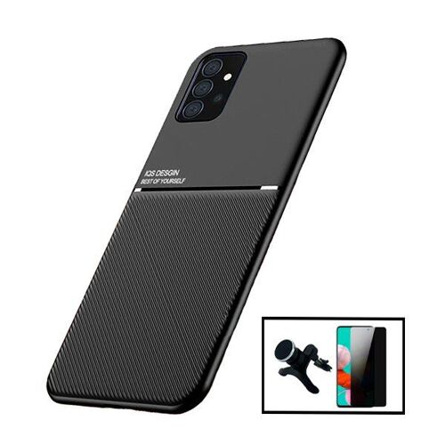 Kit Coque Magnetic Lux + Anti-Spy 5d Full Cover + Support Magnétique De Voiture Renforcé Pour Samsung Galaxy A52