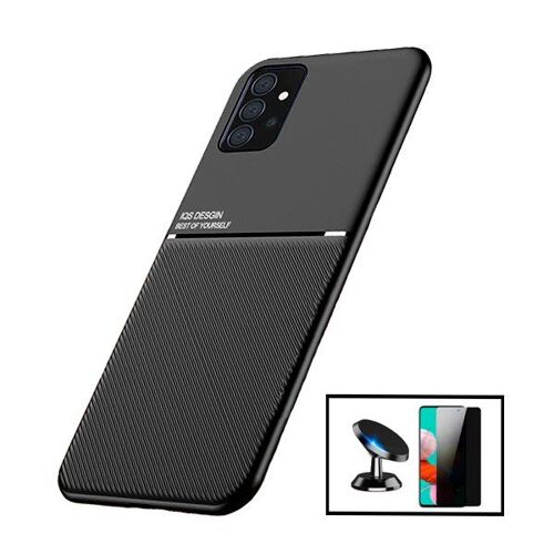 Kit Coque Magnetic Lux + Anti-Spy 5d Full Cover + Support Magnétique De Voiture Pour Samsung Galaxy A52 5g