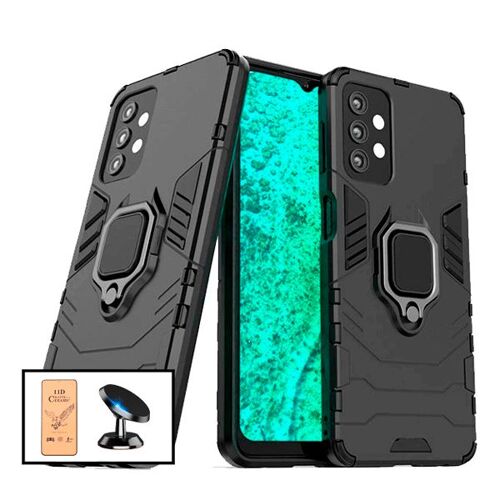 Kit Coque Magnetic Lux + Film De Verre Trempé Ceramicglass Full Cover + Support Magnétique De Voiture Pour Samsung Galaxy A52s 5g