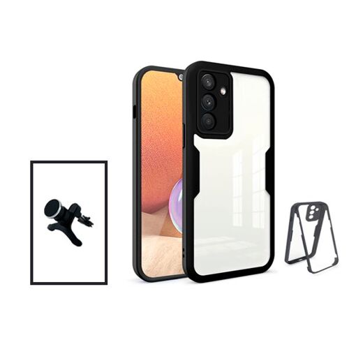 Kit Coque Anti-Crash 360 Protection + Support Magnétique de Voiture Renforcé pour Samsung Galaxy M52 5G - Noir