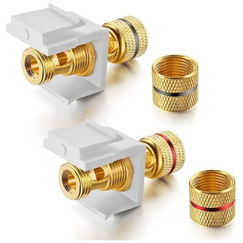 Banana Jack Binding Post Jack Insert avec Anneaux Noirs et Rouges, de Haut-Parleur Audio à Vis, 2 Paires/Lot de 4