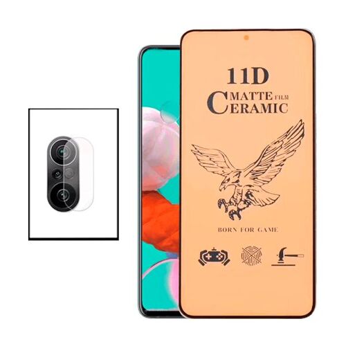 Kit Film De Verre Trempé Ceramicglass Full Cover + Film Caméra Pour Xiaomi Poco F3