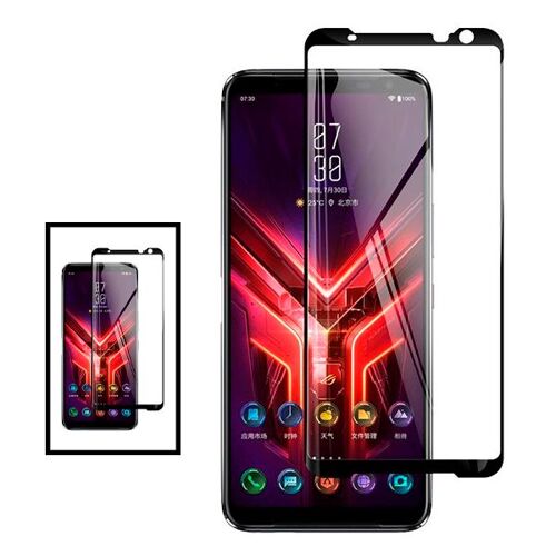 Kit 2 Film De Verre Trempé 5d Full Cover Pour Asus Rog Phone Ii Zs660kl