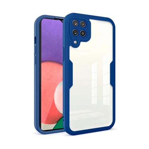 Coque Anti-Crash 360 Protection Résistant Aux Chocs Avant Et Arrière Pour Samsung Galaxy M22 - Bleu Foncé
