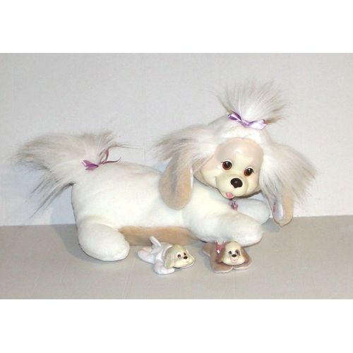 Peluche Chien Puppy Surprise + 2 Chiots Mini Puppy Dog Vintage Hasbro 1991