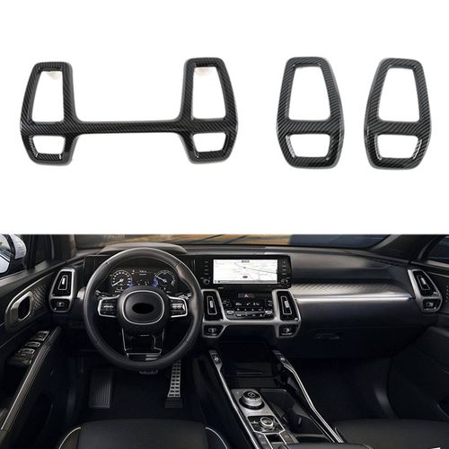 Pour Sorento Mq4 2020 2021 2022 Fibre De Voiture A/C Évent Sortie Couverture Tableau De Bord Garniture Lunette Cadre