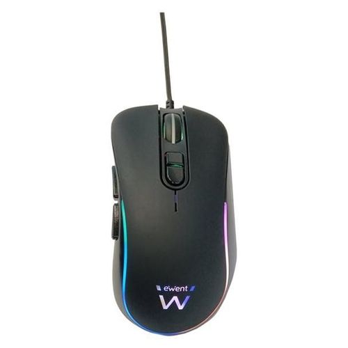 Ewent PL3302 - Souris - ergonomique - gaming, RGB Lighting, 1000-1600-2400-3600 DPI - droitiers et gauchers - optique - 8 boutons - filaire - USB
