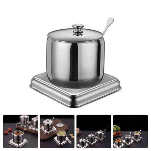 Boîte De Rangement De Condiments En Acier Inoxydable, Distributeur De Condiments D'épices, Pot De Rangement D'assaisonnement