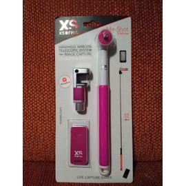 Perche Télescopique Selie Stick avec Télécommande Bluetooth Rose ME-SHOT DELUXE 2.0 - Blanc/Rose