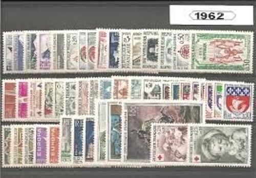 France = Timbres = Année Complète 1962, N° 1325 À 1367 Yvert Et Tellier, En Neuf ** Pleine Gomme, Soit 49 Timbres