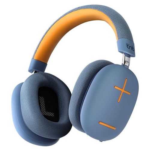 T'nB BOUNCE MAX - Écouteurs avec micro - circum-aural - Bluetooth - sans fil, filaire - jack 3,5mm - isolation acoustique - bleu, orange