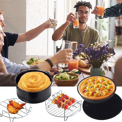 Xm Friteuse À Air Accessoires Pour Friteuse 3.5qt-5.8qt Panier De Cuisson Plaque À Pizza Grill Pot De Cuisine Outil De Cuisine Meilleure Vente