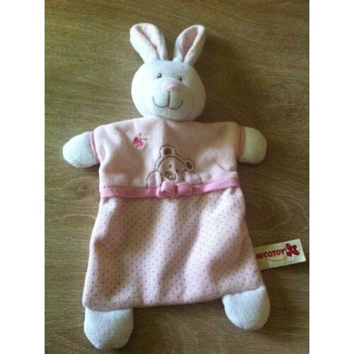 Doudou Lapin Rose Pois Papillon Nicotoy