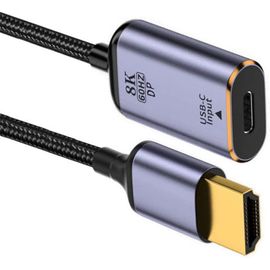 Câble Usb-C Type C Femelle Vers Hdmi 8K @ 60 Hz 4K @ 120 Hz Pour Tablette, Téléphone, Ordinateur Portable