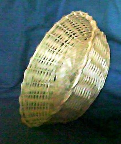 Petite Paniere Paille Osier Dessous De Plante - Blanc - 7 X23 Cm