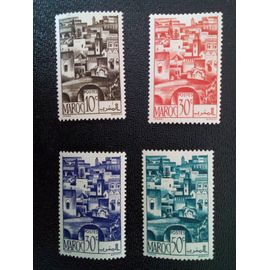 Timbre Maroc Yt 246 - 247 - 248 - 249 Pont De Bein El Mdoum 1947