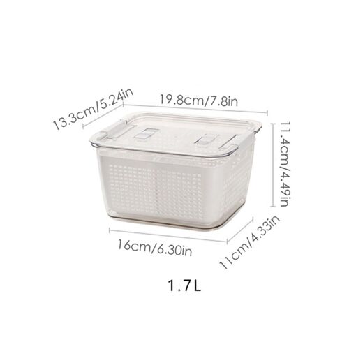 Panier De Rangement Pour Réfrigérateur De Cuisine, Conteneur Pour Garder Les Fruits Et Légumes Frais, Égouttoir Boîte De Rangement Avec Couvercle