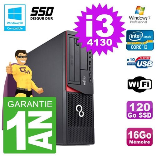 PC Fujitsu Esprimo E720 E85+ DT i3-4130 RAM 16Go Disque 120 Go SSD Wifi W7