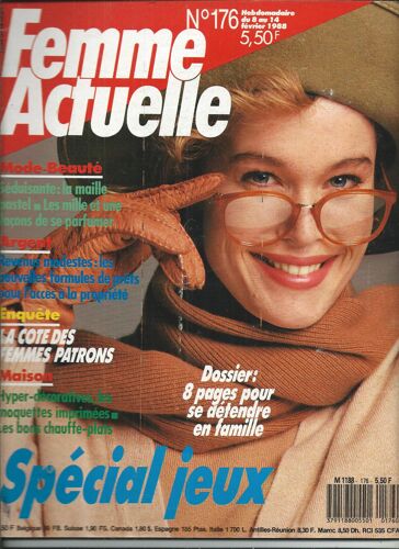 Femme Actuelle 08/02/1988 Renaud, A.B.C, Yves Simon,Jean Guidoni, Gipsy Kings, Lio, Claude Chabrol, Katharine Hepburn, Blanchette Brunoy, Hélène Guétary, Jean-Michel Ribes, Hanna Mandlikova