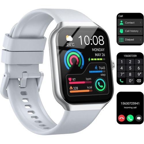 Montre Connectée Femme Homme, 1.96"" HD Smartwatch avec Appel Bluetooth, Montre Connectee Etanche IP68, 113+ Sportifs/Podometre/Fréquence Cardiaque/Sommeil, Montre Intelligente pour Android iOS, Violet