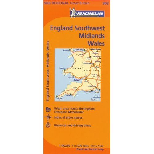 Michelin Map Great Britain: England Southwest, Midlands, Wales