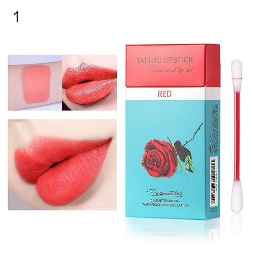 20pcs / Boîte Lip Glaze Hydratant Longue Durée Coton-Tige Lèvre Pour Le Maquillage