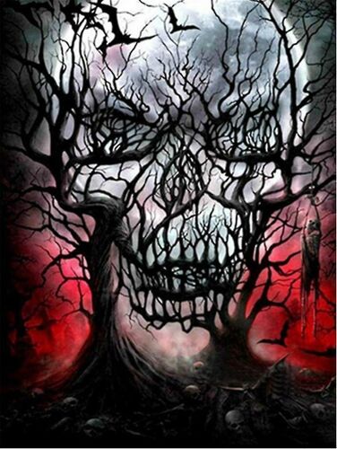 Perceuse Complète 5d Diamomd Peinture Diy Wall Hanging Painting Craft Kit Home Decor Death Tree