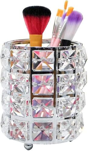 1 Pack Crystal Makeup Brush Holder Multifonctionnel Sourcils Crayon Eyeliner Maquillage Conteneur Fournitures De Bureau Conteneur De Stockage Exquis Pratique Beau 