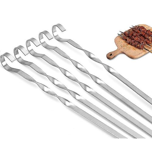 Brochettes De Barbecue En Forme De V, 17 Pouces, En Acier Inoxydable, Bâtons Longs Et Réutilisables, Pour Ensemble De Grillades, 10 Pièces