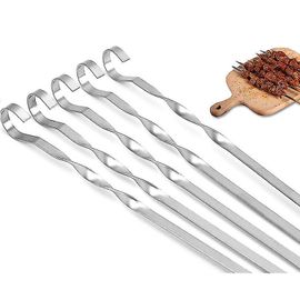 Brochettes De Barbecue En Forme De V, 17 Pouces, En Acier Inoxydable, Bâtons Longs Et Réutilisables, Pour Ensemble De Grillades, 10 Pièces