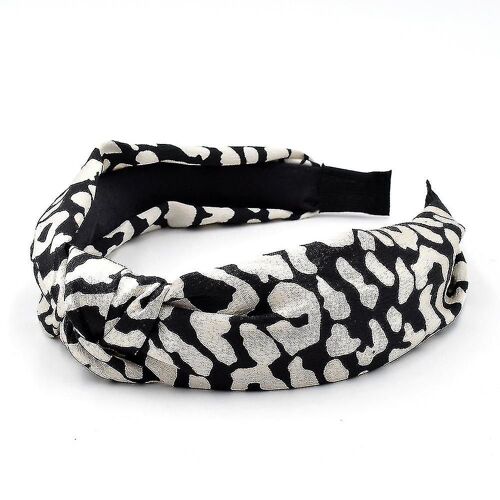 Les Bandeaux Pour Les Cheveux Des Femmes Sont Chics. | Blanc Le Bandeau À Noeuds Noirs Pour Femmes Est Unique. Les Bandeaux Léopard Sont Chics. Win Complète Avec C
