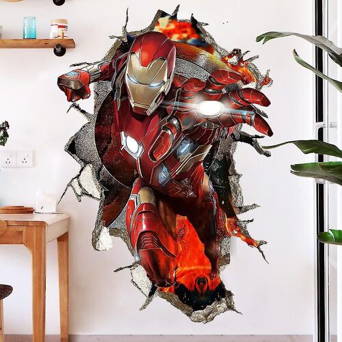 3d Ironman Wall Sticker Marvel Avengers Fond d¿écran pour enfants Décoration de chambre