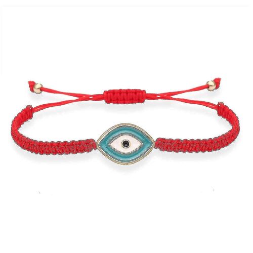 Ojo Turco Evil Eye Bracelets Bijoux-2 Pièces Set Rouge Noir Réglable Grec Turc Lucky Handmade String Evil Eye Amulette Protection Bracelets Pour