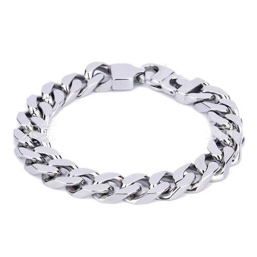 Bracelet Monocouche En Acier Titane Poli Poli À Quatre Surfaces