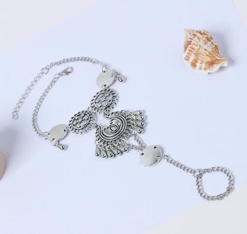 Fleur Découpe D'eau Sculptée En Forme De Goutte Tassel Cheville Bracelet Chaîne De Pied Pour Femmes Bague De Cheville