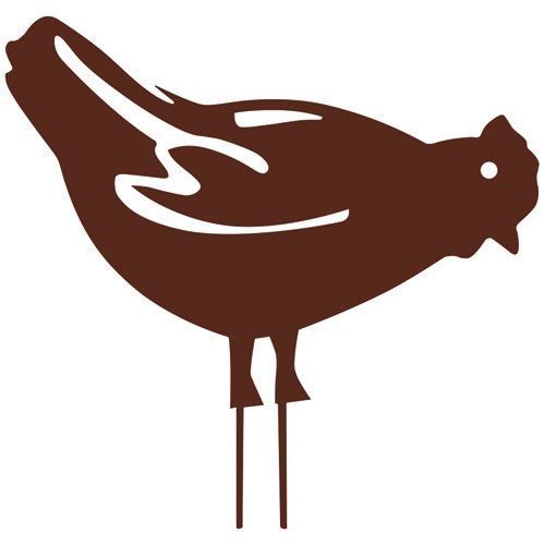 Figurine à piquer poule 28x39cm fer vieilli