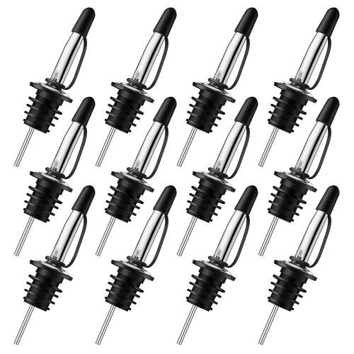 12 Packs De Verseurs De Liqueur En Acier Inoxydable, Verseurs De Bouteilles De Liqueur Avec Bouchons, Verseurs De Becs Pour Environ 3/4 « Bouche De Bouteille