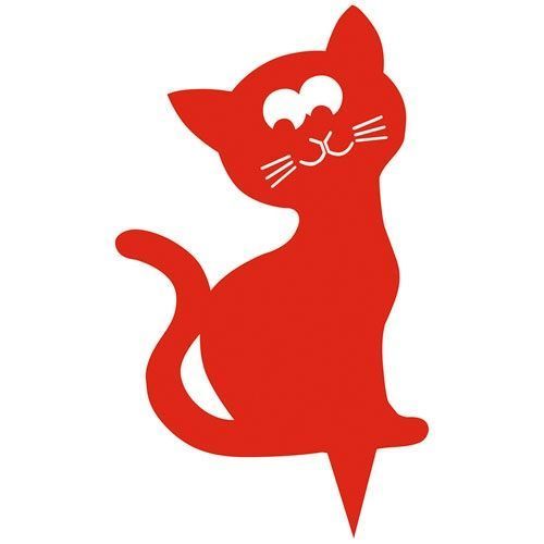 Figurine À Piquer Chat 24x16cm Orange Brique