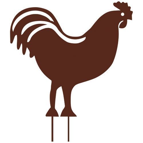 Figurine à piquer coq 42.5x42cm fer vieilli
