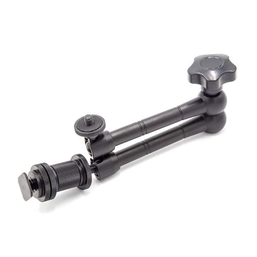 vhbw Bras articulé magique de 11 pouces pour appareil photo, lampe vidéo, flash, moniteur - Bras Magic avec adaptateur sabot et vis 1/4", noir